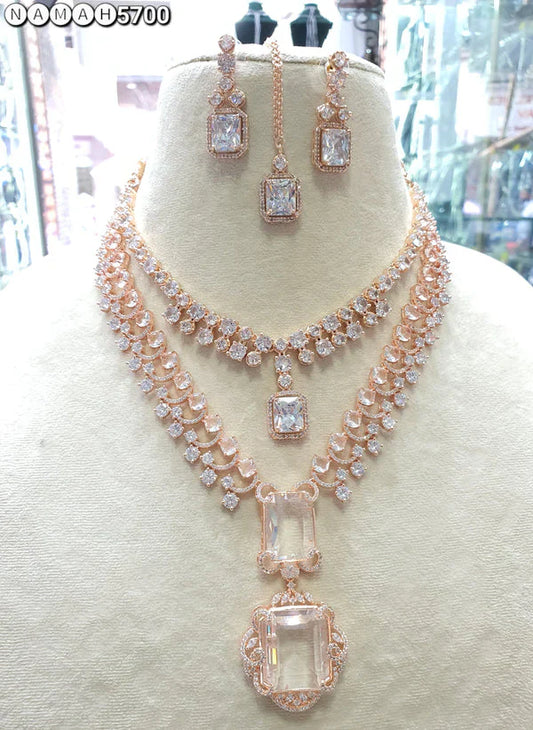 Maharani Sparkle Rose Diamond Necklace set